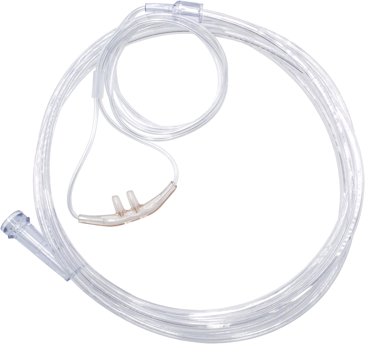 Klar näs-syrgaskanyl med lång slang, används för att leverera syre till patienter.